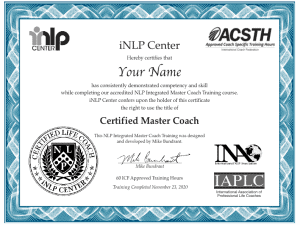 NLP-Integrated Master Coach Training - PCC Track (one-time payment)