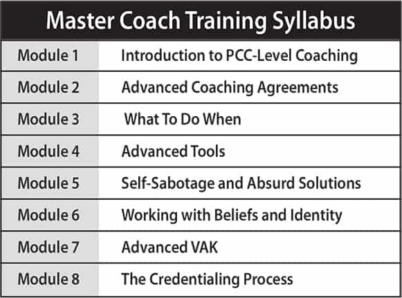 Master Coach Training syllabus