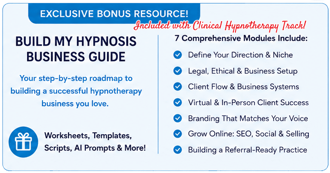 Business Building Course Bonus with Clinical Hypnotherapy Track